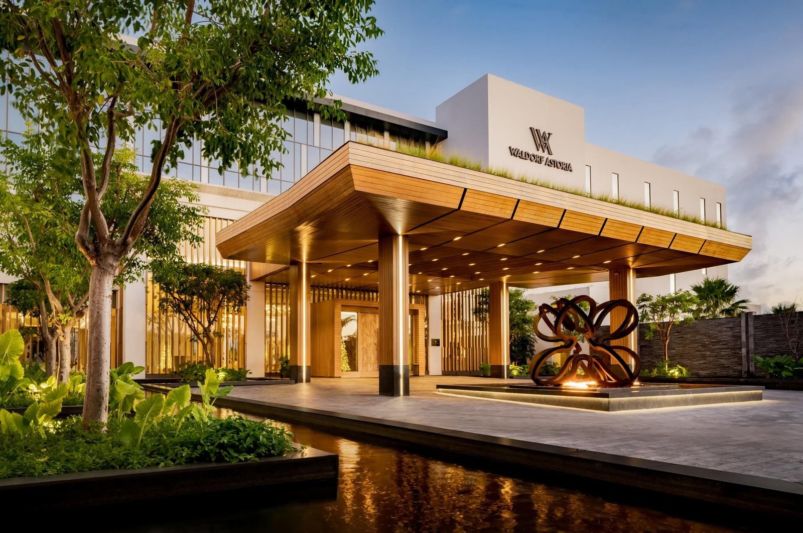 Detalle arquitectónico de Waldorf Astoria Riviera Maya — Cancun